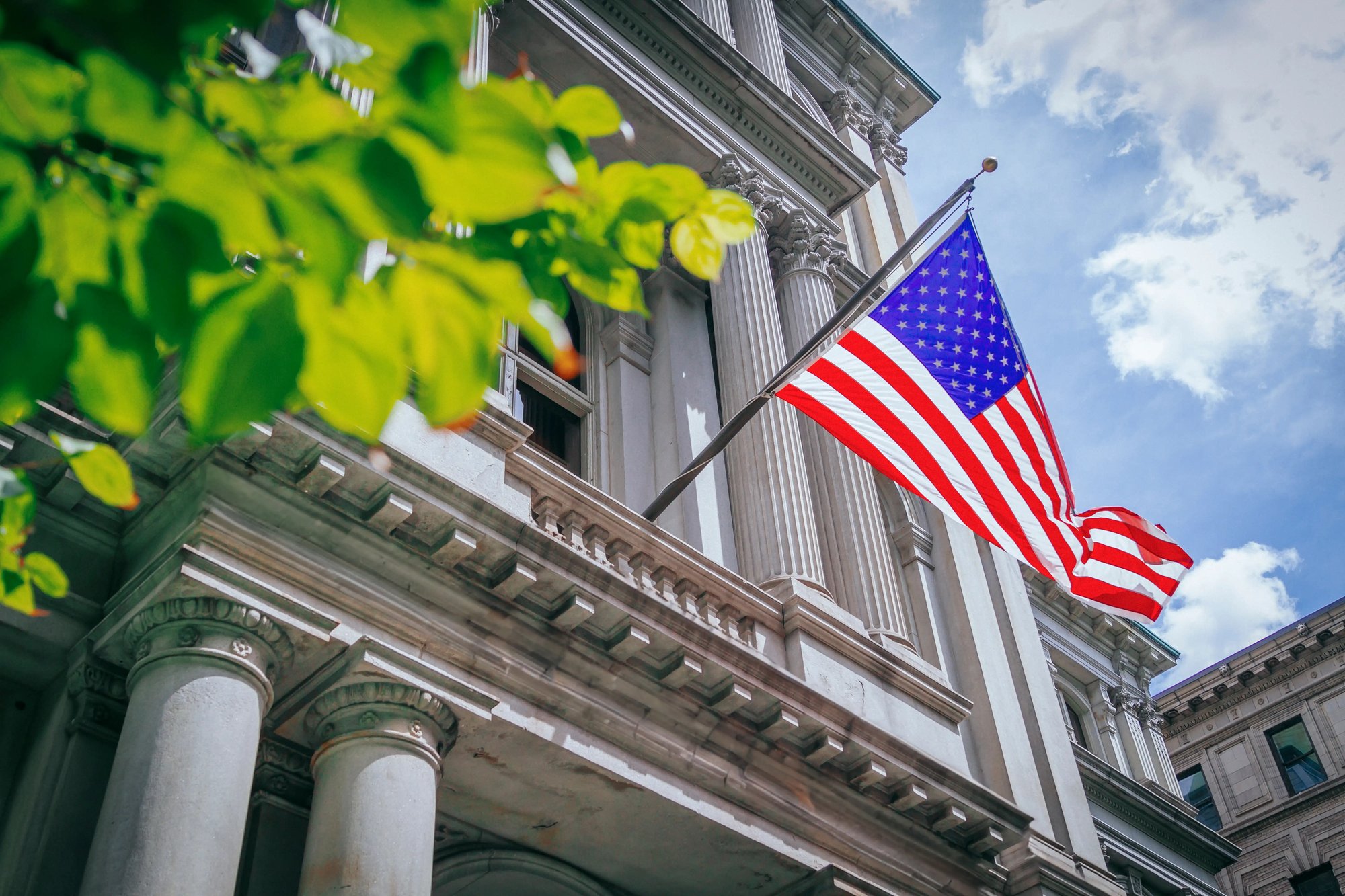 us-flag-flying-outside-institution