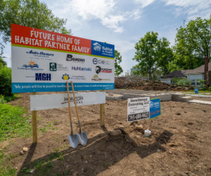 Sign for a future Habitat for Humanity home